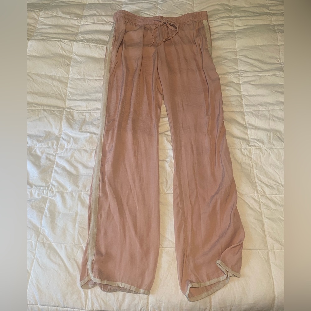 Aerie pink silk lounge pants, size small